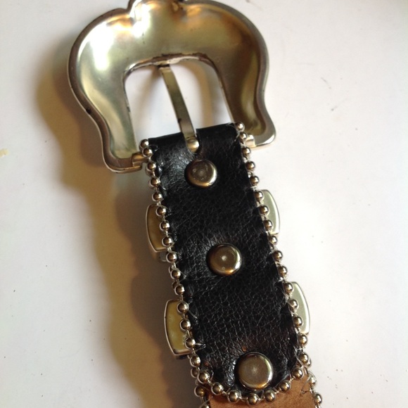 B.B. Simon Handmade Black Leather Belt - 30 - Picture 3 of 14